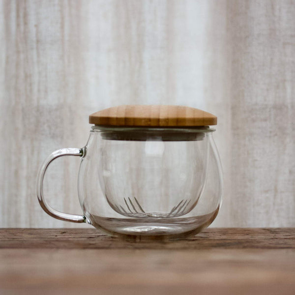 3 in 1 Glass Teacup 320ml  Teaware- Cha Moods