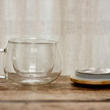 3 in 1 Glass Teacup 320ml  Teaware- Cha Moods