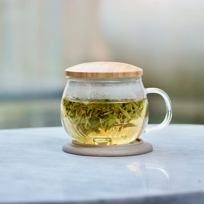3 in 1 Glass Teacup 320ml  Teaware- Cha Moods