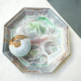 Raw Wood Fired Porcelain Tea Tray Lagoon No.5 ø20