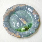 Raw Wood Fired Porcelain Tea Tray Lagoon No.1 ø16