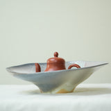 Raw Wood Fired Porcelain Tea Tray Lagoon No.4 ø20