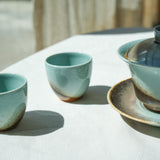 Watercolor 'Turquoise Earth' Tea cup 50ml  Teaware- Cha Moods