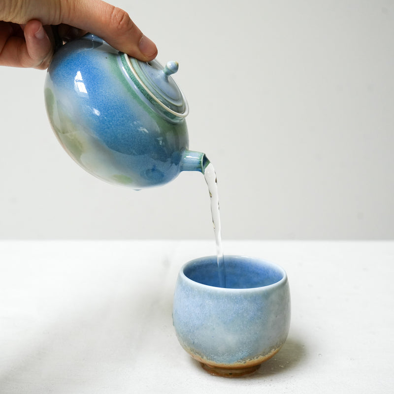 Watercolor 'Blue Earth' Tea cup v2 100ml  Teaware- Cha Moods