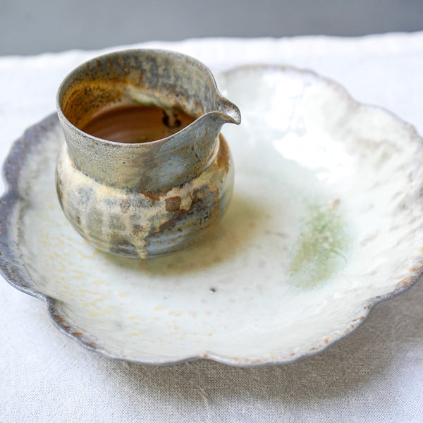 Raw Handmade Jingdezhan Wood Fired Ceramic Tea Tray 22cm  Teaware- Cha Moods
