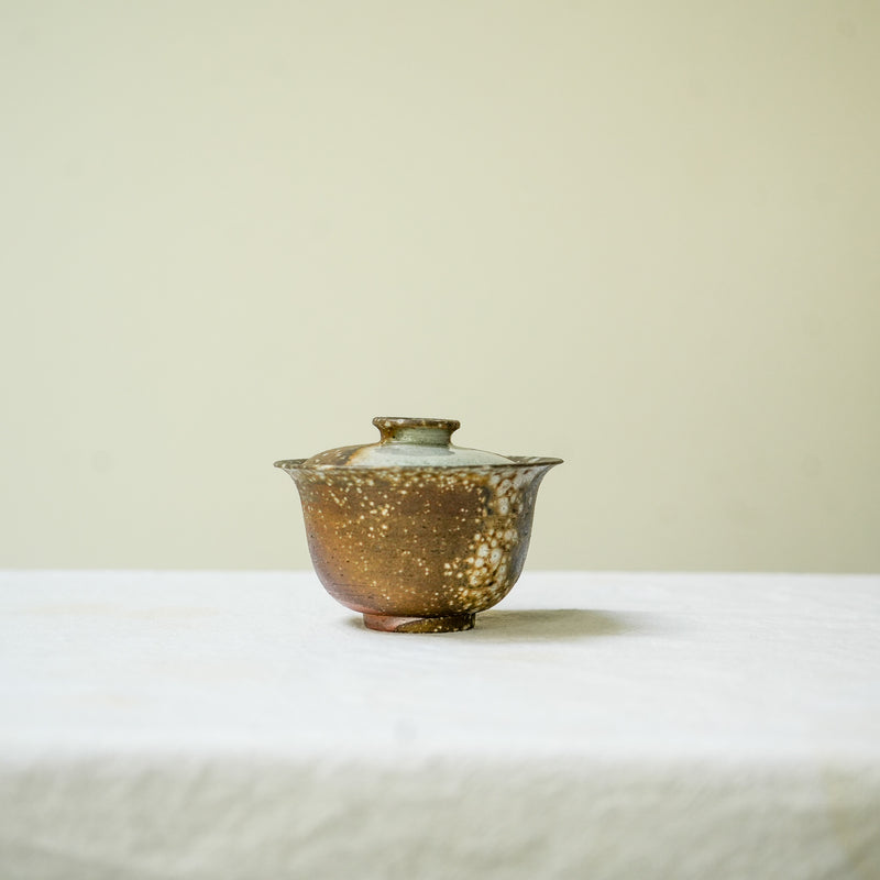 Raw 'Speckle Fade' Wood Fired Ceramic Gaiwan 100ml Teaware- Cha Moods