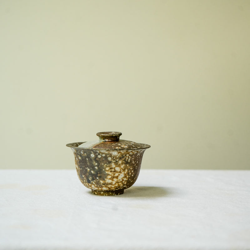 Raw 'Speckle Fade' Wood Fired Ceramic Gaiwan 100ml Teaware- Cha Moods