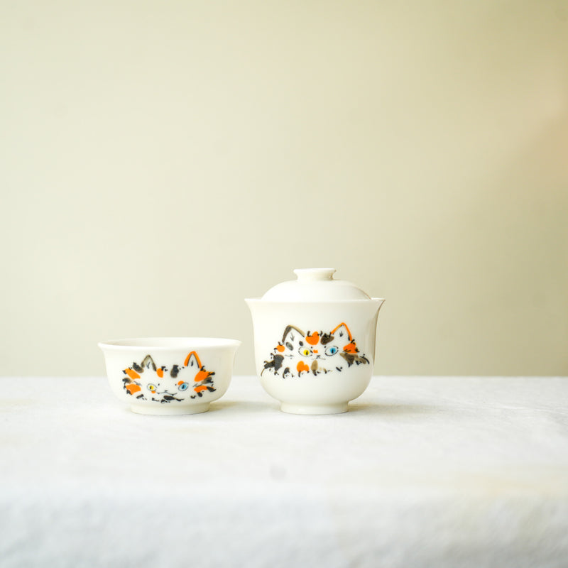 100 Cats Gaiwan & Tea Cup set Kimchi & Pickles 70ML