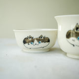 100 Cats Gaiwan & Tea Cup set Miso & Tofu 70ML