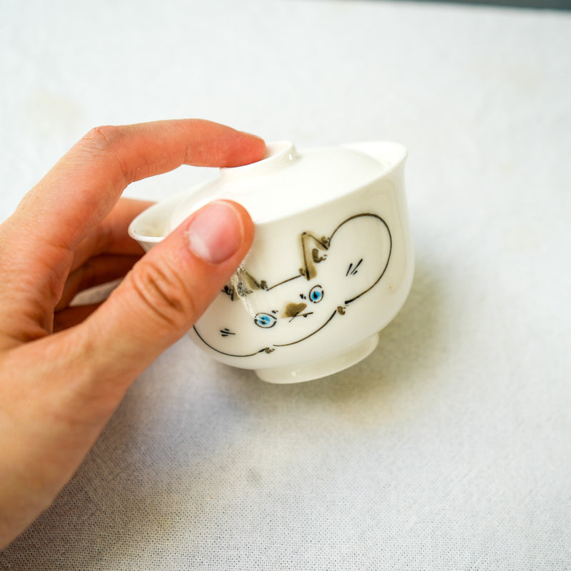 100 Cats Gaiwan & Tea Cup set Mochi & Scowlington 70ML