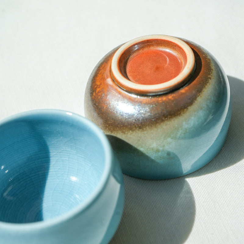 Watercolor 'Blue Earth' Tea cups 75ml  Teaware- Cha Moods