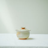 Raw 'Pale Amber' Wood Fired Ceramic Gaiwan 110ml