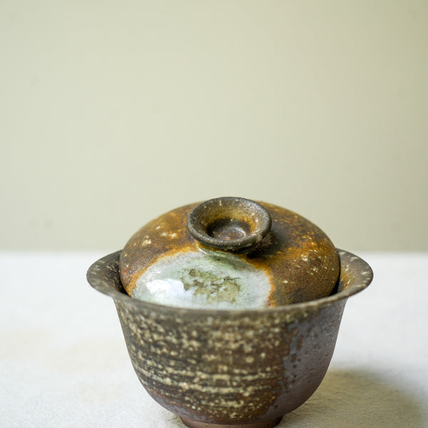 Raw 'Char Brushed' Wood Fired Ceramic Gaiwan 100ml Teaware- Cha Moods