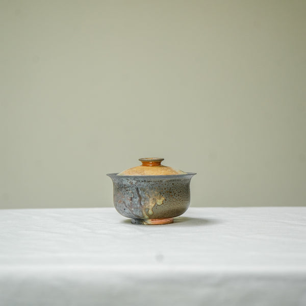 Raw 'Ghose Spring' Wood Fired Ceramic Gaiwan 100ml Teaware- Cha Moods