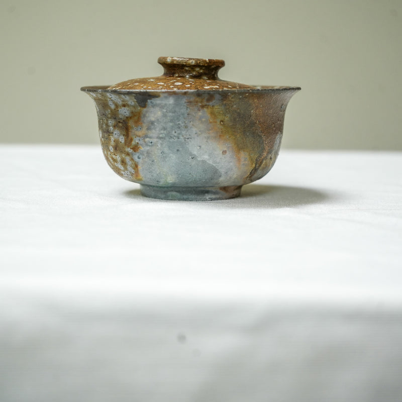 Raw 'Meteorite Shell' Wood Fired Ceramic Gaiwan 100ml Teaware- Cha Moods