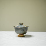 Raw 'Mountain Smoke' Wood Fired Ceramic Gaiwan 100ml Teaware- Cha Moods