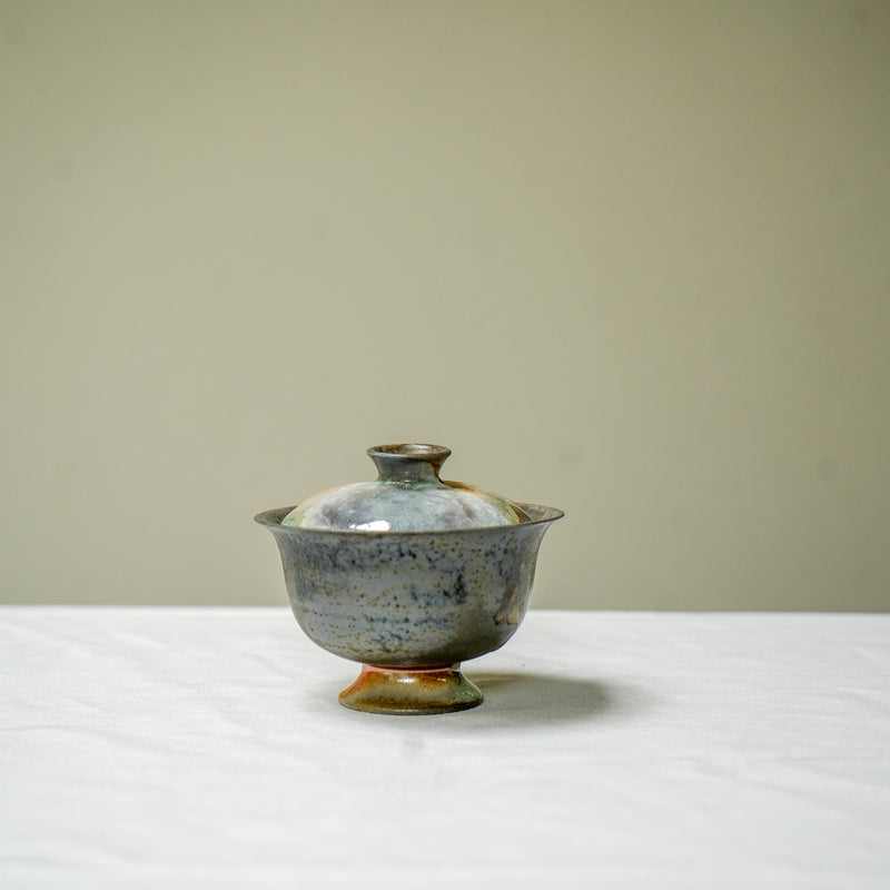 Raw 'Mountain Smoke' Wood Fired Ceramic Gaiwan 100ml Teaware- Cha Moods