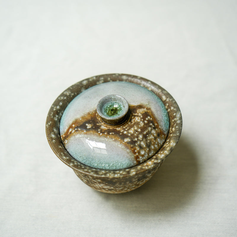 Raw 'Speckle Fade' Wood Fired Ceramic Gaiwan 100ml Teaware- Cha Moods