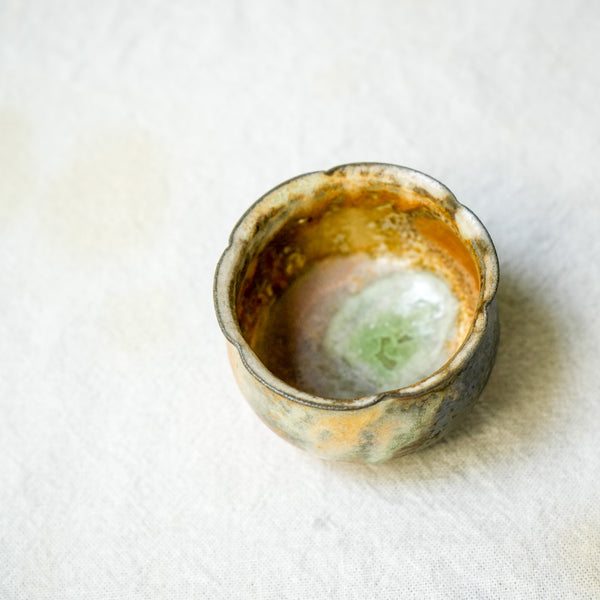 Raw 'Jade Molten' Wood Fired Ceramic Tea Cup 30ml Teaware- Cha Moods