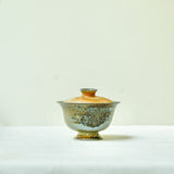 Raw 'Winter Moss' Wood Fired Ceramic Gaiwan 110ml
