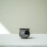 Raw 'Black Pearl' Wood Fired Ceramic Teacup 30ml