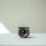 Raw 'Black Pearl' Wood Fired Ceramic Teacup 30ml