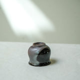 Raw 'Black Pearl' Wood Fired Ceramic Teacup 30ml