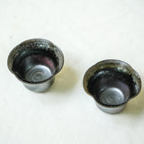 Raw 'Twin Shadow' Wood Fired Porcelain Tea cups 30ml Teaware- Cha Moods
