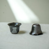 Raw 'Twin Shadow' Wood Fired Porcelain Tea cups 30ml Teaware- Cha Moods