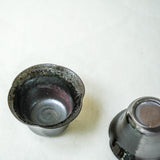 Raw 'Twin Shadow' Wood Fired Porcelain Tea cups 30ml Teaware- Cha Moods