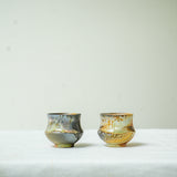 Raw 'Kiln Twins' Wood Fired Ceramic Tea cups 30ml