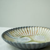 Raw Wood Fired Porcelain Tea Tray Lagoon No.2 ø18