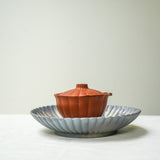 Raw Wood Fired Porcelain Tea Tray Lagoon No.3 ø18