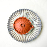 Raw Wood Fired Porcelain Tea Tray Lagoon No.3 ø18