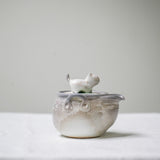 Raw ‘Cloud Cat' Wood Fired Porcelain Treasure Teapot 120ml
