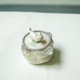 Raw ‘Cloud Cat' Wood Fired Porcelain Treasure Teapot 120ml