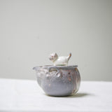 Raw ‘Cloud Cat' Wood Fired Porcelain Treasure Teapot 120ml