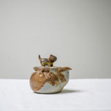 Raw ‘Earth Cat' Wood Fired Porcelain Treasure Teapot 120ml
