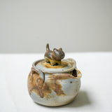 Raw ‘Earth Cat' Wood Fired Porcelain Treasure Teapot 120ml