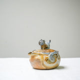 Raw ‘Tiger Cat' Wood Fired Porcelain Treasure Teapot 110ml
