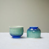 Watercolor Azure Mist' Tea cups 65ml Teaware- Cha Moods