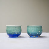 Watercolor Azure Mist' Tea cups 65ml Teaware- Cha Moods