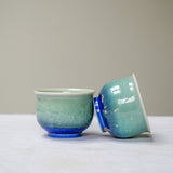 Watercolor Azure Mist' Tea cups 65ml Teaware- Cha Moods