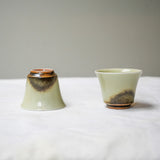 Watercolor Sand Earth' Parabola Belly Tea cups 40 theeservies Cha Moods