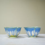 Watercolor 'Sky Lotus' Tea cups 70ml Teaware- Cha Moods