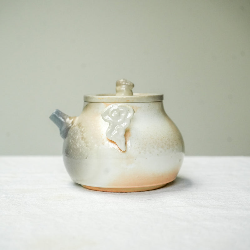 Raw 'Jade Bunny' Wood Fired Ceramic Treasure Teapot 150ml  Teaware- Cha Moods