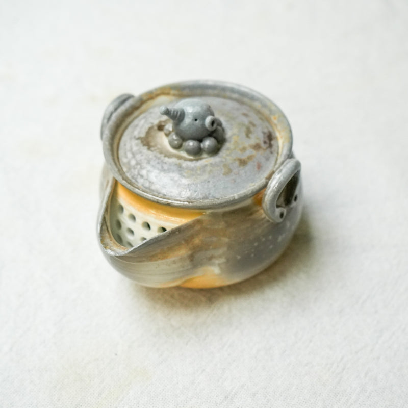 Raw 'Lilac Octupus' Wood Fired Ceramic Treasure Teapot 160ml  Teaware- Cha Moods