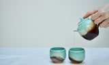 Watercolor 'Lucite Green' Tea Cups 90ml  Teaware- Cha Moods