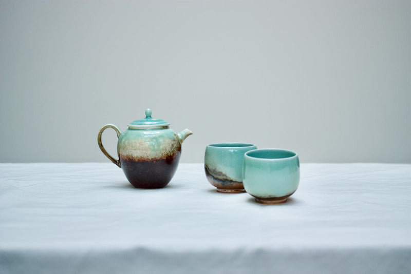 Watercolor 'Lucite Green' Tea Cups 90ml  Teaware- Cha Moods