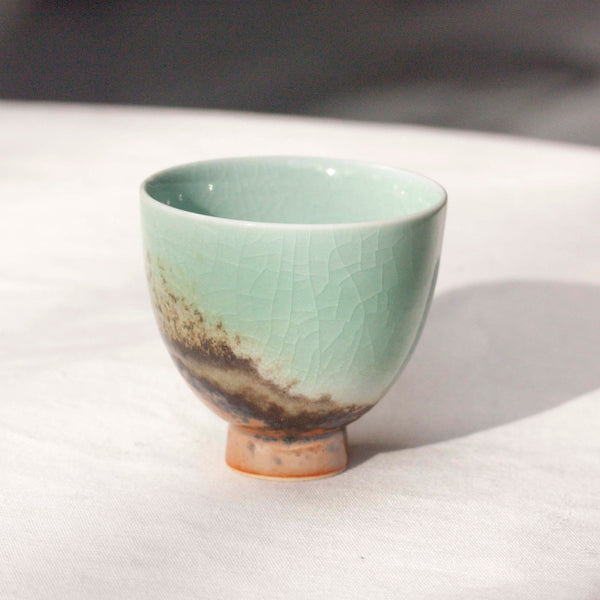 Watercolor 'Turquoise Earth' Tea cup 70ml  Teaware- Cha Moods